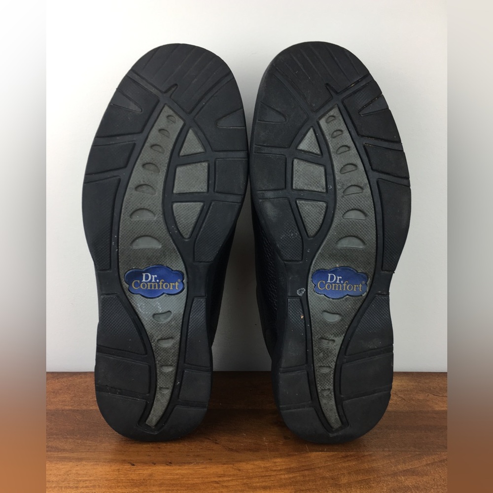 Dr. Comfort William Black Leather Adjustable Diabetic Shoes Hook Look Men’s 14W. - Picture 5 of 12